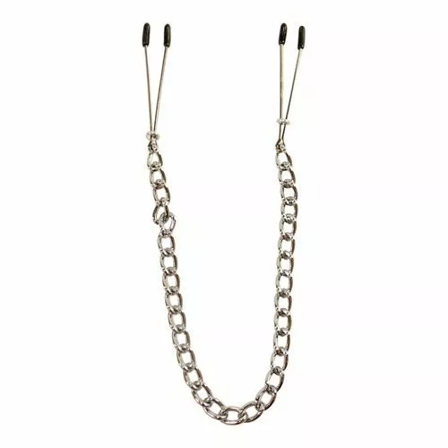 Sextreme Metalen-Borstketting Met Tepelklemmen 42cm 1 Sextreme Metalen-Borstketting Met Tepelklemmen 42cm