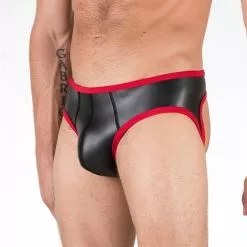 665 Leather - Neopreen Open Slip-Zwart-S -Lingerie Setjes Verkoopwinkel 136185 1