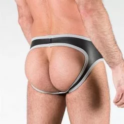 665 Leather - Neopreen Open Slip-Zwart-S -Lingerie Setjes Verkoopwinkel 136197 2 1