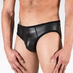 665 Leather - Neopreen Open Slip-Zwart-S