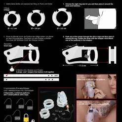 You2Toys 15 Delige Siliconen Kuisheidskooi -Lingerie Setjes Verkoopwinkel 15 delige siliconen kuisheidskooi achterzijde doos