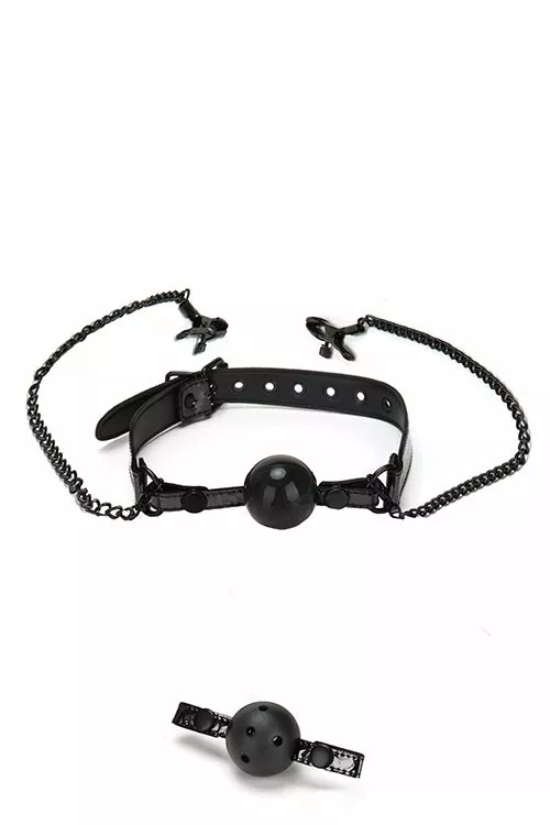 BallGag Met Tepelklemmen Whipsmart 1 BallGag Met Tepelklemmen Whipsmart