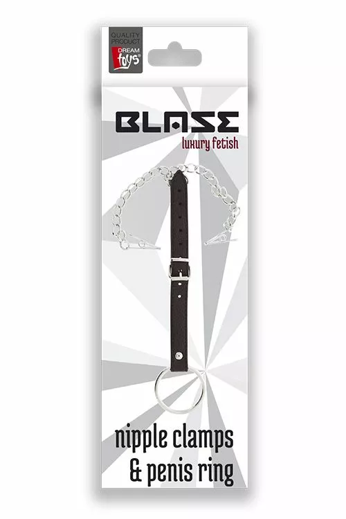 Dreamtoys Blaze Cockring Met Tepelklemmen 2 Dreamtoys Blaze Cockring Met Tepelklemmen - Afbeelding 2