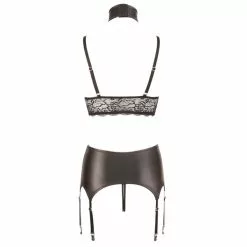Cottelli Collection Suspender Set Met Halsband En Boeien-S -Lingerie Setjes Verkoopwinkel 22129601021 hollow rs