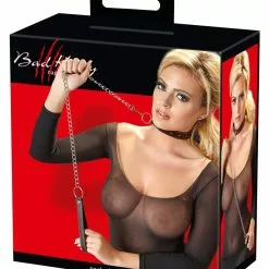 Bad Kitty Kunstleren Halsband Met Riem -Lingerie Setjes Verkoopwinkel 24920161001 kunstleren halsband met riem verpakt