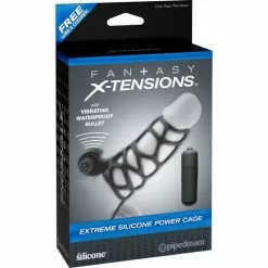 Fantasy X-tensions Vibrerende Zwarte Peniskooi - Zwart -Lingerie Setjes Verkoopwinkel 4143 23 3 2