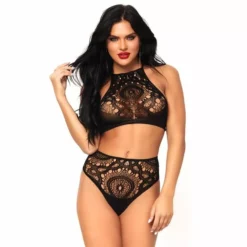 LEG AVENUE Kanten Top & Hoge String-S/M