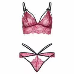 LEG AVENUE Glitter Bralette En G-String - Bordeaux-S -Lingerie Setjes Verkoopwinkel 81623 036 09