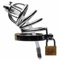 Master Series RVS Peniskooi Met Siliconen Plug