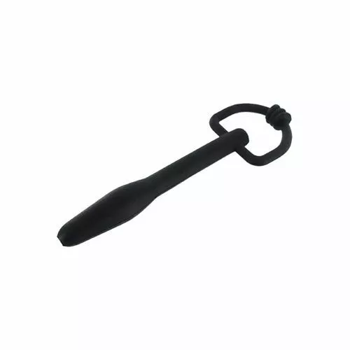 Master Series Siliconen Penis Plug Met Ring - Zwart 1 Master Series Siliconen Penis Plug Met Ring - Zwart