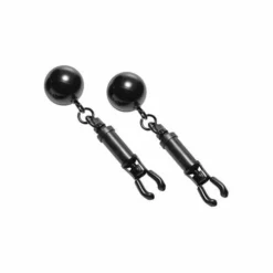 Master Series Zwarte Tepel Klemmel Met Bal Gewichten - Zwart