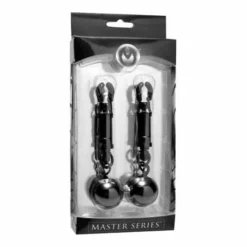 Master Series Zwarte Tepel Klemmel Met Bal Gewichten - Zwart -Lingerie Setjes Verkoopwinkel ad976 3 2