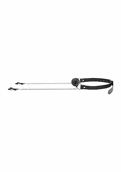 Ouch! Adembare Ball Gag Met Tepelklemmen - Zwart 7 Ouch! Adembare Ball Gag Met Tepelklemmen - Zwart - Afbeelding 7