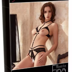 Abierta Fina Adembenemende Fluwelen Body - Zwart-S -Lingerie Setjes Verkoopwinkel adembenemende fluwelen body zwart verpakking