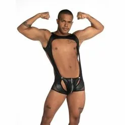 GIGO Singlet Zipper - Fetiche Black-XL