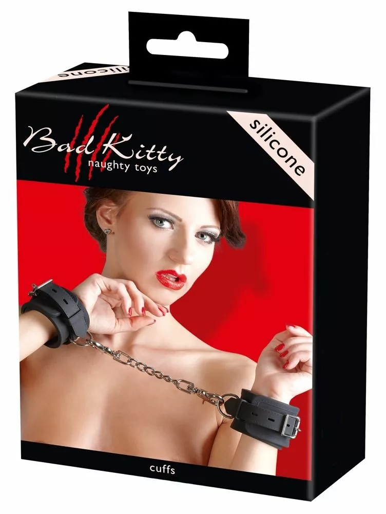 Bad Kitty Siliconen Handboeien - Zwart 2 Bad Kitty Siliconen Handboeien - Zwart - Afbeelding 2