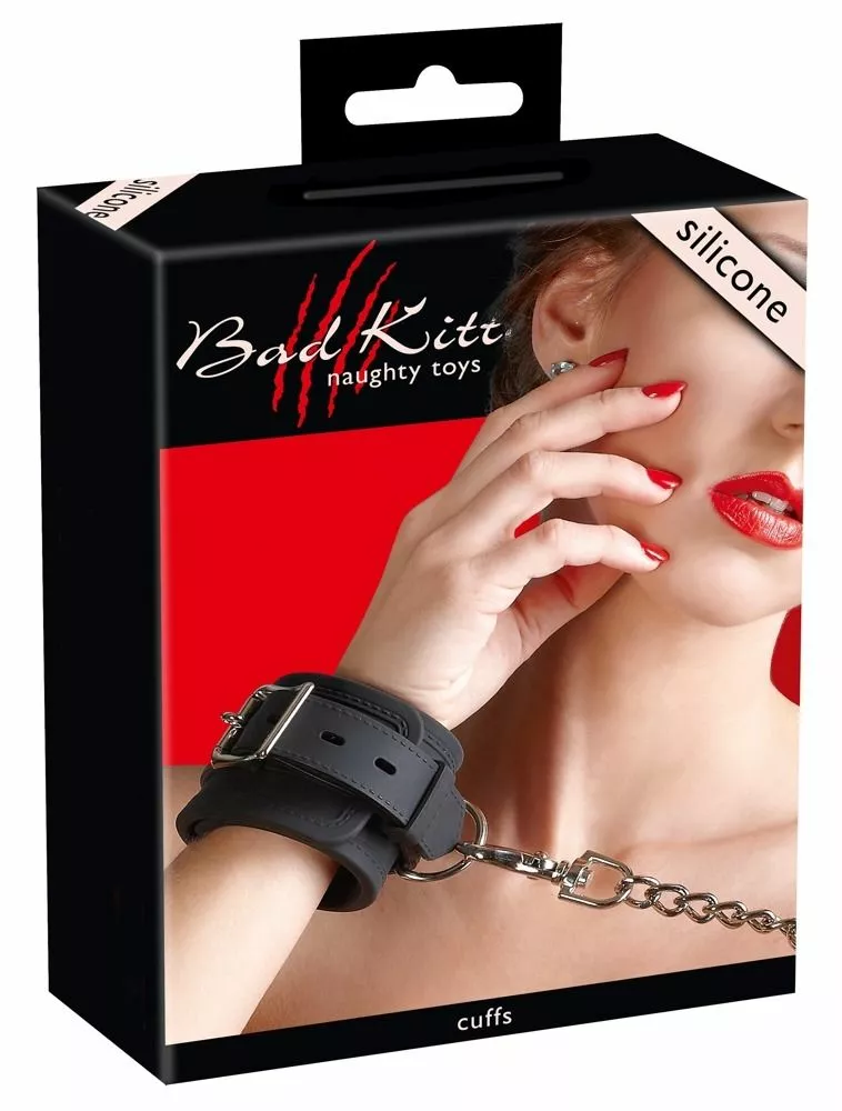 Bad Kitty Siliconen Handboeien - Zwart 3 Bad Kitty Siliconen Handboeien - Zwart - Afbeelding 3