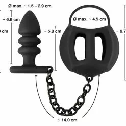 Black Velvets Ball Cage Met Buttplug -Lingerie Setjes Verkoopwinkel ball cage met buttplug 9