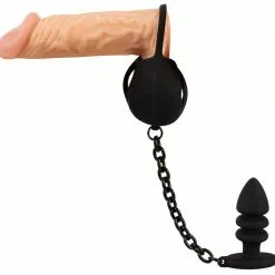 Black Velvets Ball Cage Met Buttplug -Lingerie Setjes Verkoopwinkel ball cage met buttplug7