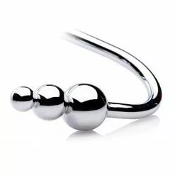 Master Series Beaded Anal Hook - Zilver -Lingerie Setjes Verkoopwinkel beaded anal hook zilver close