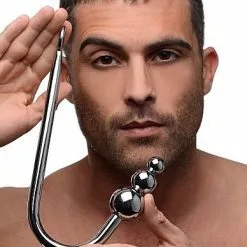 Master Series Beaded Anal Hook - Zilver -Lingerie Setjes Verkoopwinkel beaded anal hook zilver vb