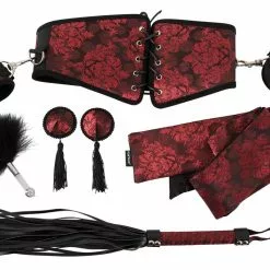 Bad Kitty Bondage Set Asia - Zwart / Rood