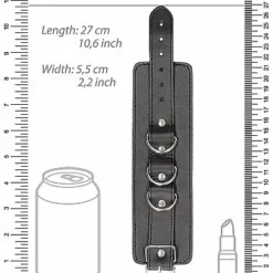 Ouch! Bonded Leather Hand- Of Enkelboeien - Zwart -Lingerie Setjes Verkoopwinkel bonded leather hand of enkelboeien zwart 4