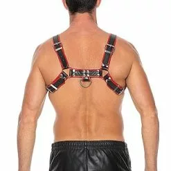 Ouch! Buckle Bulldog Harness - Rood-S / M -Lingerie Setjes Verkoopwinkel buckle bulldog harness rood ak