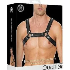 Ouch! Buckle Bulldog Harness - Zwart-S / M -Lingerie Setjes Verkoopwinkel buckle bulldog harness s m zwart verpakt