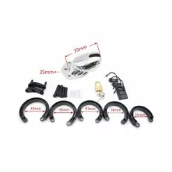 BLACK LABEL Peniskooi Silver Cage -Lingerie Setjes Verkoopwinkel cage de chastete silver 9 x 33 cm 3