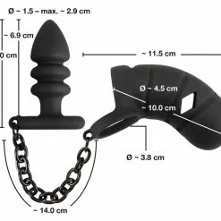 Black Velvets CockCage Met Buttplug -Lingerie Setjes Verkoopwinkel cockcage met buttplug 6