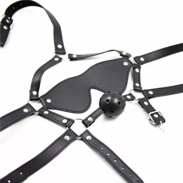Toyz4lovers Compleet Hoofd Harnas Met Ballgag En Blinddoek 2 Toyz4lovers Compleet Hoofd Harnas Met Ballgag En Blinddoek - Afbeelding 2