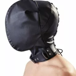 Fetish Collection Dubbele Hoofdmasker Met Halsband En D-Ringen -Lingerie Setjes Verkoopwinkel dubbele hoofdmasker met halsband en d ringen d ringen