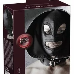 Fetish Collection Dubbele Hoofdmasker Met Halsband En D-Ringen -Lingerie Setjes Verkoopwinkel dubbele hoofdmasker met halsband en d ringen verpakt