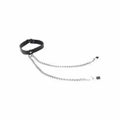 Spartan Steel Halsband Met Tepelklemmen - Zwart