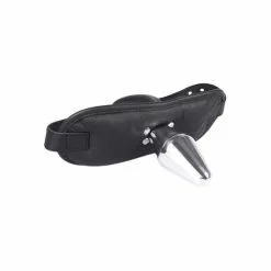 Spartan Steel Mondknevel Met Dildo - Echt Leder