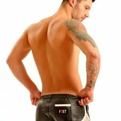 Fist Leren Short - Zwart - Wit-S -Lingerie Setjes Verkoopwinkel fist leren short zwart wit ak