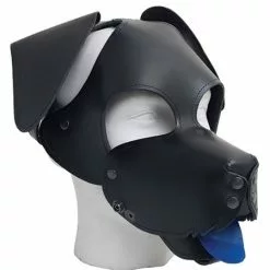 Leren Floppy Dog Masker Mister B - Zwart
