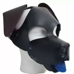 Leren Floppy Dog Masker Mister B - Bruin