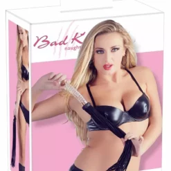Bad Kitty Leren Flogger Met Glazen Dildo Handvat -Lingerie Setjes Verkoopwinkel glazen flogger1
