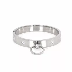 Spartan Steel Halsband Met Diamanten Steentjes M - Zilver -Lingerie Setjes Verkoopwinkel halsband met diamanten steentjes zilver voor 1