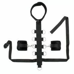 Rimba Halsband Met Harnas En Handboeien - Zwart -Lingerie Setjes Verkoopwinkel halsband met harnas en handboeien zwart los