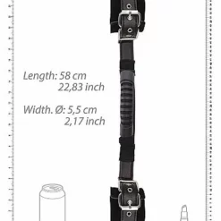 Ouch! Handboei Set Met Handvat - Zwart -Lingerie Setjes Verkoopwinkel handboei set met handvat zwart 4