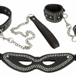 Bad Kitty Handboeien En Halsband Met Strasssteentjes (OP=OP)