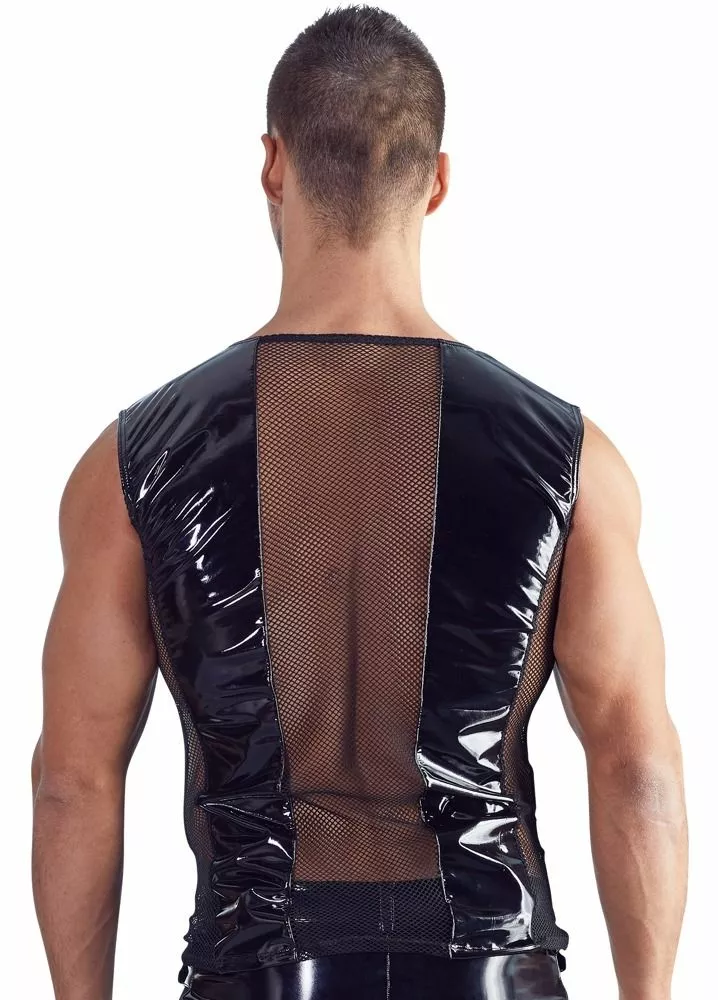 Black Level Heren Lak Shirt Met Riempjes-S 2 Black Level Heren Lak Shirt Met Riempjes-S - Afbeelding 2