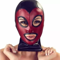 Bad Kitty Hoofdmasker Met Neusgaten - Zwart / Rood -Lingerie Setjes Verkoopwinkel hoofdmasker met neusgaten zwart rood voor