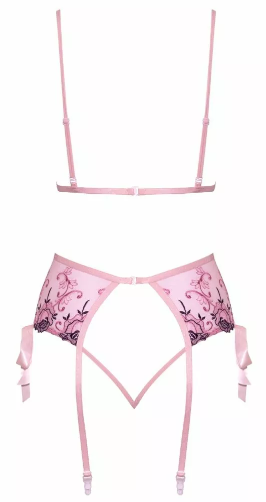 Kissable Lingerie Set Luxueus Bloemenborduurwerk - Roze-L/XL 4 Kissable Lingerie Set Luxueus Bloemenborduurwerk - Roze-L/XL - Afbeelding 4
