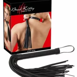 Bad Kitty Kleine Kunstleren Zweep - Zwart