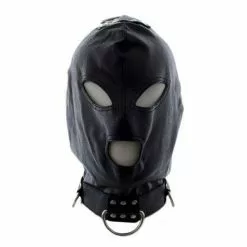 Toyz4lovers Kunstleren Bondage Masker Met Haken - Zwart