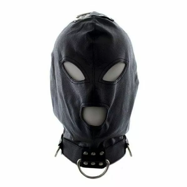 Toyz4lovers Kunstleren Bondage Masker Met Haken - Zwart 1 Toyz4lovers Kunstleren Bondage Masker Met Haken - Zwart